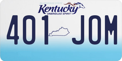 KY license plate 401JOM