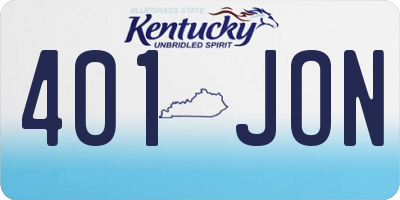 KY license plate 401JON