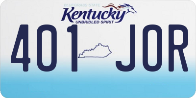 KY license plate 401JOR