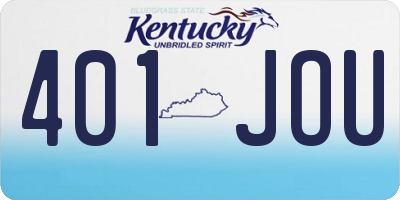 KY license plate 401JOU
