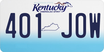 KY license plate 401JOW