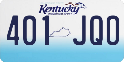 KY license plate 401JQO