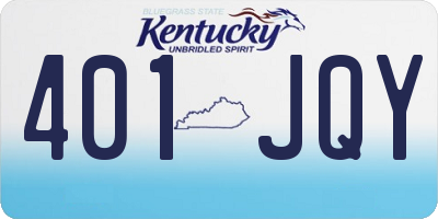 KY license plate 401JQY