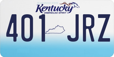 KY license plate 401JRZ