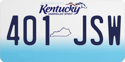 KY license plate 401JSW