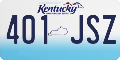 KY license plate 401JSZ