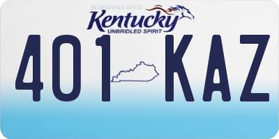 KY license plate 401KAZ