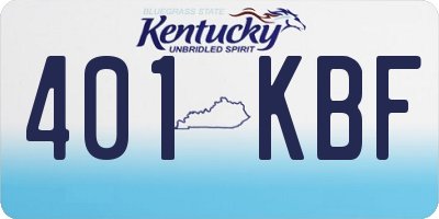 KY license plate 401KBF