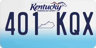 KY license plate 401KQX