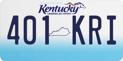 KY license plate 401KRI