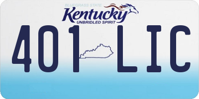 KY license plate 401LIC