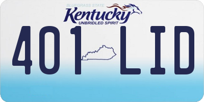 KY license plate 401LID