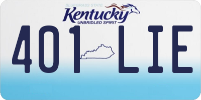 KY license plate 401LIE