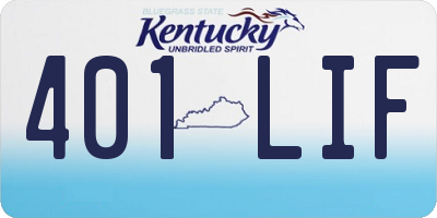 KY license plate 401LIF