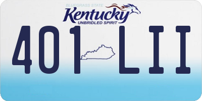 KY license plate 401LII