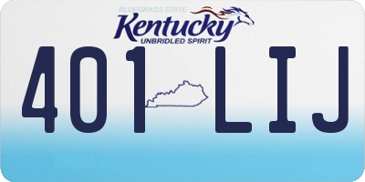 KY license plate 401LIJ