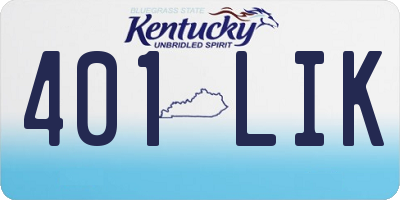 KY license plate 401LIK