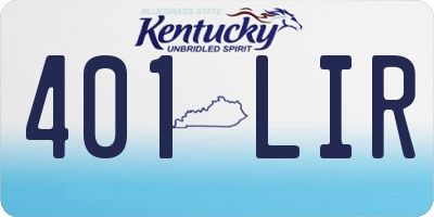 KY license plate 401LIR