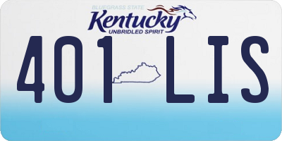 KY license plate 401LIS