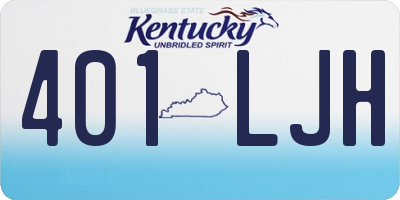 KY license plate 401LJH