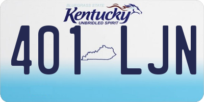 KY license plate 401LJN