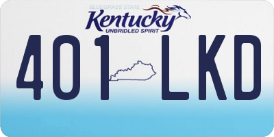 KY license plate 401LKD