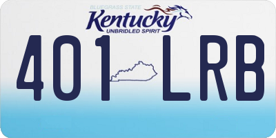 KY license plate 401LRB