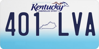 KY license plate 401LVA