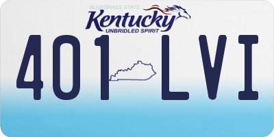 KY license plate 401LVI