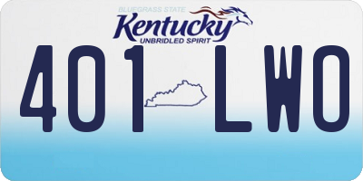 KY license plate 401LWO
