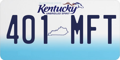 KY license plate 401MFT