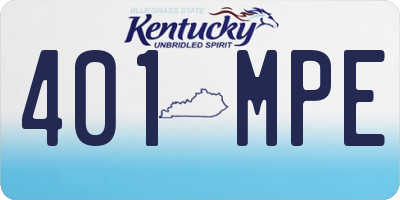 KY license plate 401MPE