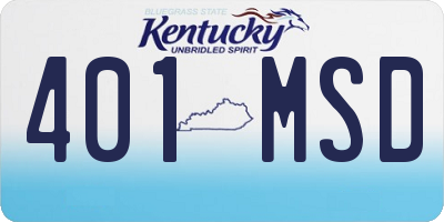 KY license plate 401MSD