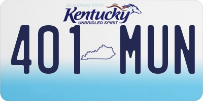 KY license plate 401MUN