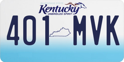 KY license plate 401MVK