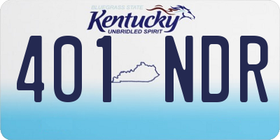 KY license plate 401NDR