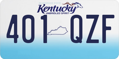 KY license plate 401QZF