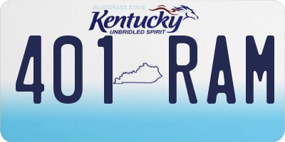 KY license plate 401RAM