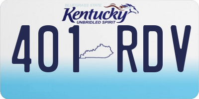 KY license plate 401RDV