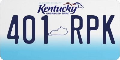 KY license plate 401RPK