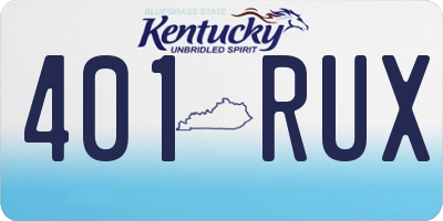 KY license plate 401RUX