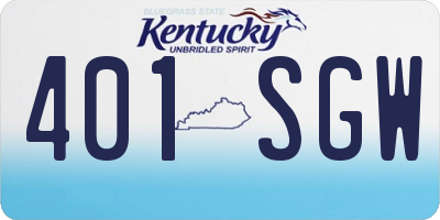 KY license plate 401SGW