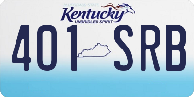 KY license plate 401SRB
