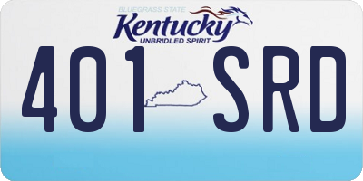 KY license plate 401SRD