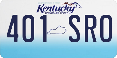 KY license plate 401SRO