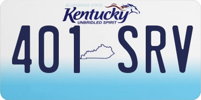 KY license plate 401SRV