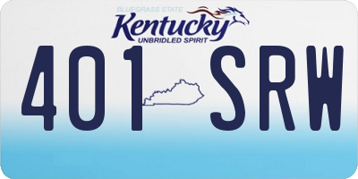 KY license plate 401SRW
