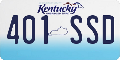 KY license plate 401SSD