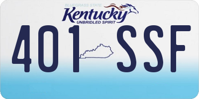 KY license plate 401SSF