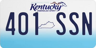 KY license plate 401SSN